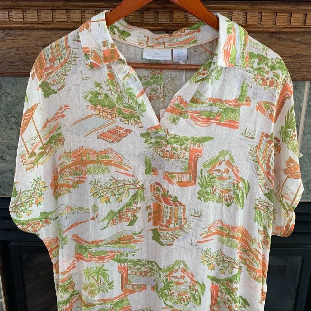*NWT* Cynthia Rowley Tropical Print Beach Swim Cover Up / Kaftan - Picture 2 of 12